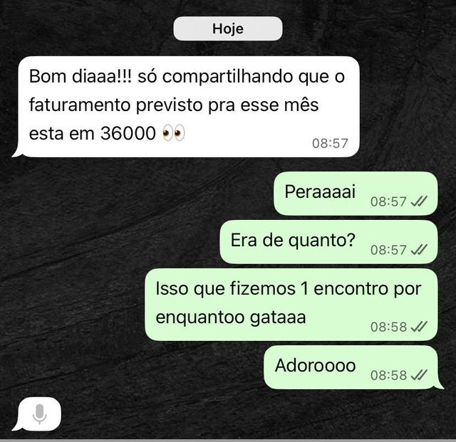 Conversa de aluna com R$36 mil previstos após um encontro